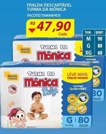 Assaí Atacadista Fralda Descartavel Turma da Monica oferta