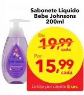 Lopes Supermercados Sabonete Liquido Bebe Johnsons 200ml oferta