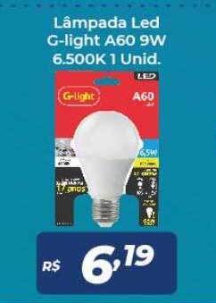 Lâmpada led g-light a60 9w 6.500k 1 unid