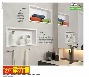Leroy Merlin Nicho para banheiro white polido 30x60x10 cm artens oferta
