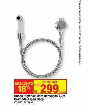 Leroy Merlin Ducha higiênica com derivação 1,2m cromada aspen deca oferta