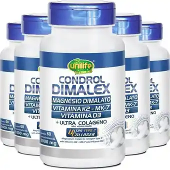 Pão de Açúcar Kit 5 condrol dimalex 1000mg unilife 60 comprimidos oferta