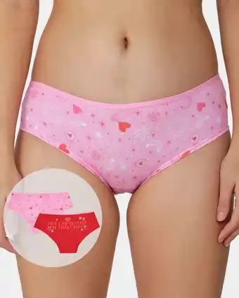 Kit calcinha biquini algodão universo rosa/vermelho riachuelo