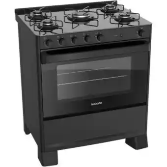 Fogão de piso suggar cook 5 bocas mesa de vidro bivolt fgv508pt