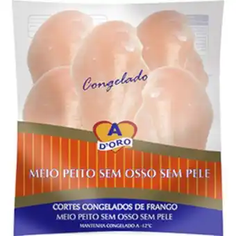Atacadão Filé de meio peito de frango sem sassami congelado por kg - ad'oro oferta
