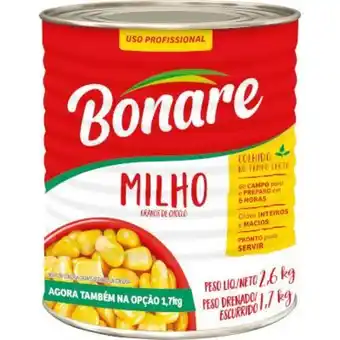 Atacadão Milho verde em conserva lata 1,7kg - bonare oferta
