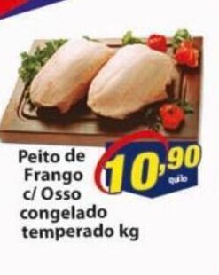 Vencedor Atacadista Peito de Frango c/ Osso Congelado temperado 1kg oferta