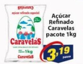 Vencedor Atacadista Acucar Refinado Caravelas pacote 1kg oferta