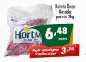 Vencedor Atacadista Batata doce Rosada Pacote 2kg oferta