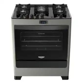 Eletrosom Fogão supreme timer glass 5 bocas c/ mesa de vidro titanium - dako oferta