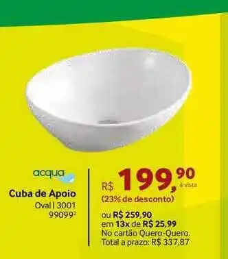 Acqua Cuba De Apoio Oval 3001 99099²