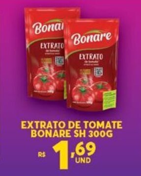 Atacadão Centro Sul Extrato de Tomate Bonare sh 300g oferta