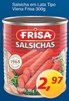 Supermercados Guanabara Salsicha em lata Tipo Viena Frisa 300g oferta
