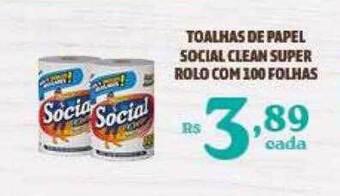 Bahamas Supermercados Toalhas de papel social clean super rolo com 100 folhas oferta