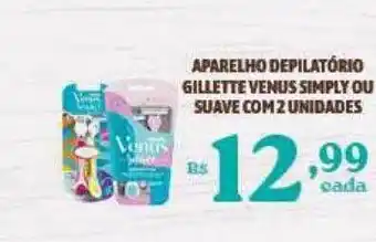 Bahamas Supermercados Aparelho depilatório gillette venus simply ou suave com 2 oferta