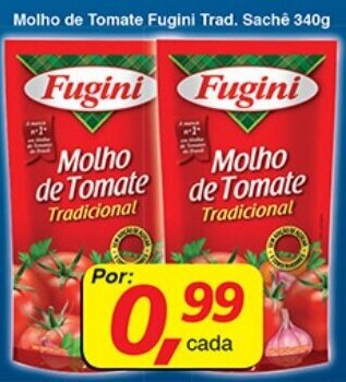 Supermercados Guanabara Molho de Tomate Fugini Trad. sachet 340g oferta