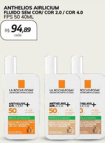 Anthelios airlicium fluido sem cor cor 2.0 cor 4.0 fps 50