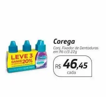 Drogal Corega conj. fixador de dentaduras em pó oferta