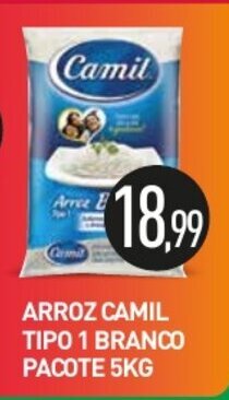 Calvo Atacadista Arroz Camil Tipo 1 Branco 5kg oferta