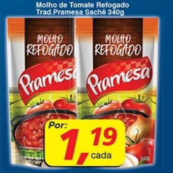 Supermercados Guanabara Molho de Tomate Refogado Trad. Pramesa Sache 340g oferta