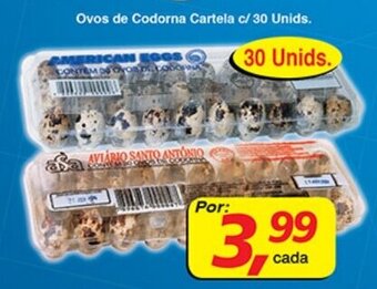 Supermercados Guanabara Ovos de Codoma Cartela c/ 30 Unid. oferta