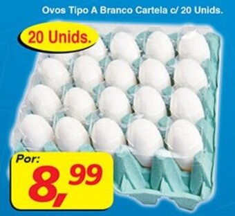 Supermercados Guanabara Ovos Tipo A Branco Cartela c/ 20 unids. oferta