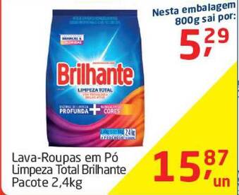 Tenda Atacado Lava Roupas Em Pó Limpeza Total Brilhante 2.4kg oferta