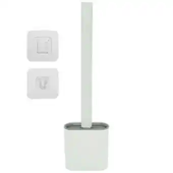 Escova sanitária hauskraft quadrada de silicone branca e cinza - escs-008br