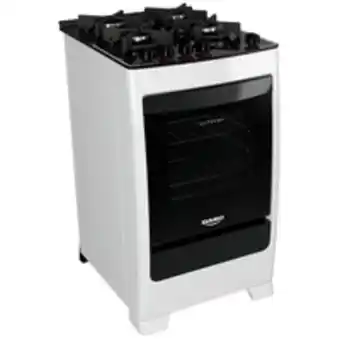 Novo Mundo Fogão 4 bocas de piso dako, acendimento automático, branco - supreme glass oferta