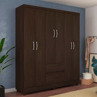 Gazin Guarda-roupa casal 6 portas bater 2 gavetas flash ii demóbile roupeiro oferta