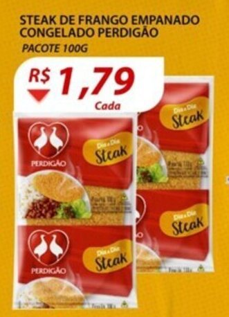 Hirota Food Supermercado Steak de frango Empanado Congelado Perdigao 100g oferta