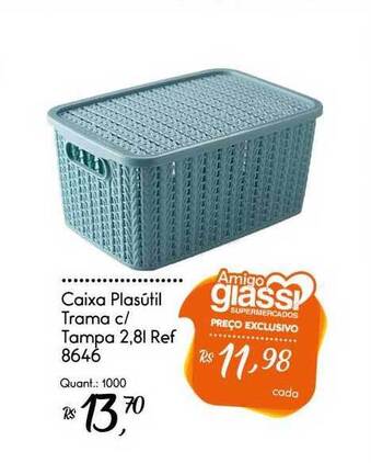 Giassi Supermercados Caixa Plasútil Trama C Tampa oferta