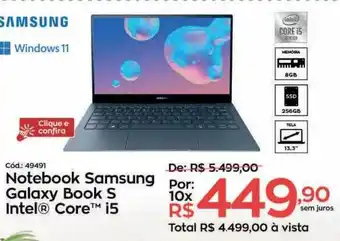 Ibyte Notebook samsung galaxy book s itnel core i5 oferta