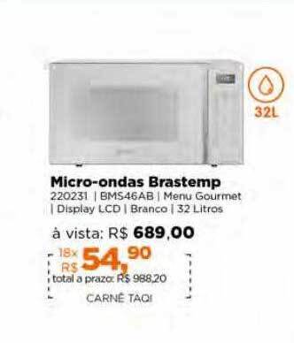 Lojas TaQi Micro-ondas brastemp oferta