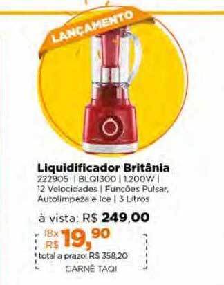 Lojas TaQi Liquidificador britânia oferta