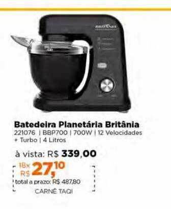Lojas TaQi Batedeira planetaria britânia oferta