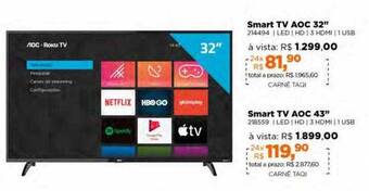 Lojas TaQi Smart tv aoc 32 oferta