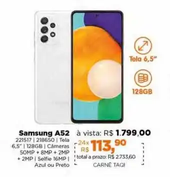 Lojas TaQi Samsung a52 oferta