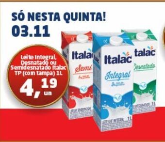 Tenda Atacado Leite integral italac 1l oferta