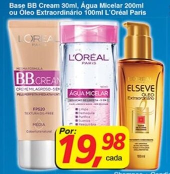 Supermercados Guanabara Base BB Cream 30ml, Agua Micelar 200ml ou Oleo Extraordinario 100ml L'Oreal Paris oferta