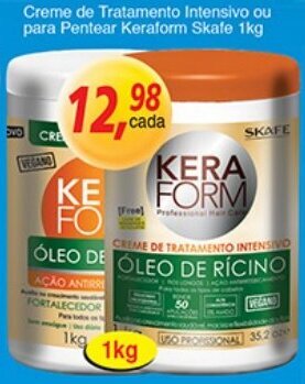 Creme de Tratamento Intensivo ou para Pentear Keraform Skafe 1kg