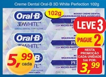 Supermercados Guanabara Creme Dental Oral-B 3D White Perfection 102g oferta