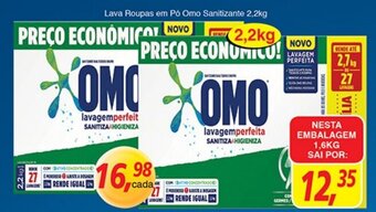 Supermercados Guanabara Lava roupas em po Omo Sanitizante 2.2kg oferta