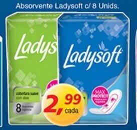 Supermercados Guanabara Absorvente Ladysoft c/ 8 unids oferta