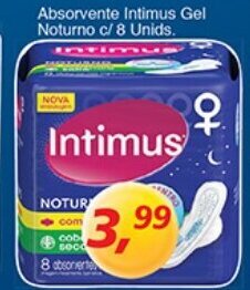 Supermercados Guanabara Absorvente Intimus Gel Noturno c/ 8 unids. oferta
