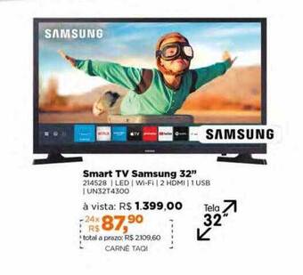 Lojas TaQi Smart tv samsung 32 oferta