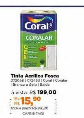 Lojas TaQi Tinta acrilica fosca coral oferta