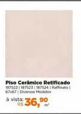 Lojas TaQi Piso cerâmico retificado raffinato 67x67 oferta