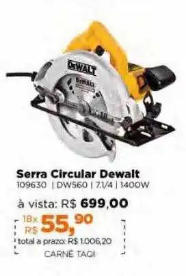 Lojas TaQi Serra circular dewalt oferta