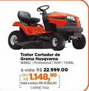 Lojas TaQi Trator cortador de grama husqvarna oferta